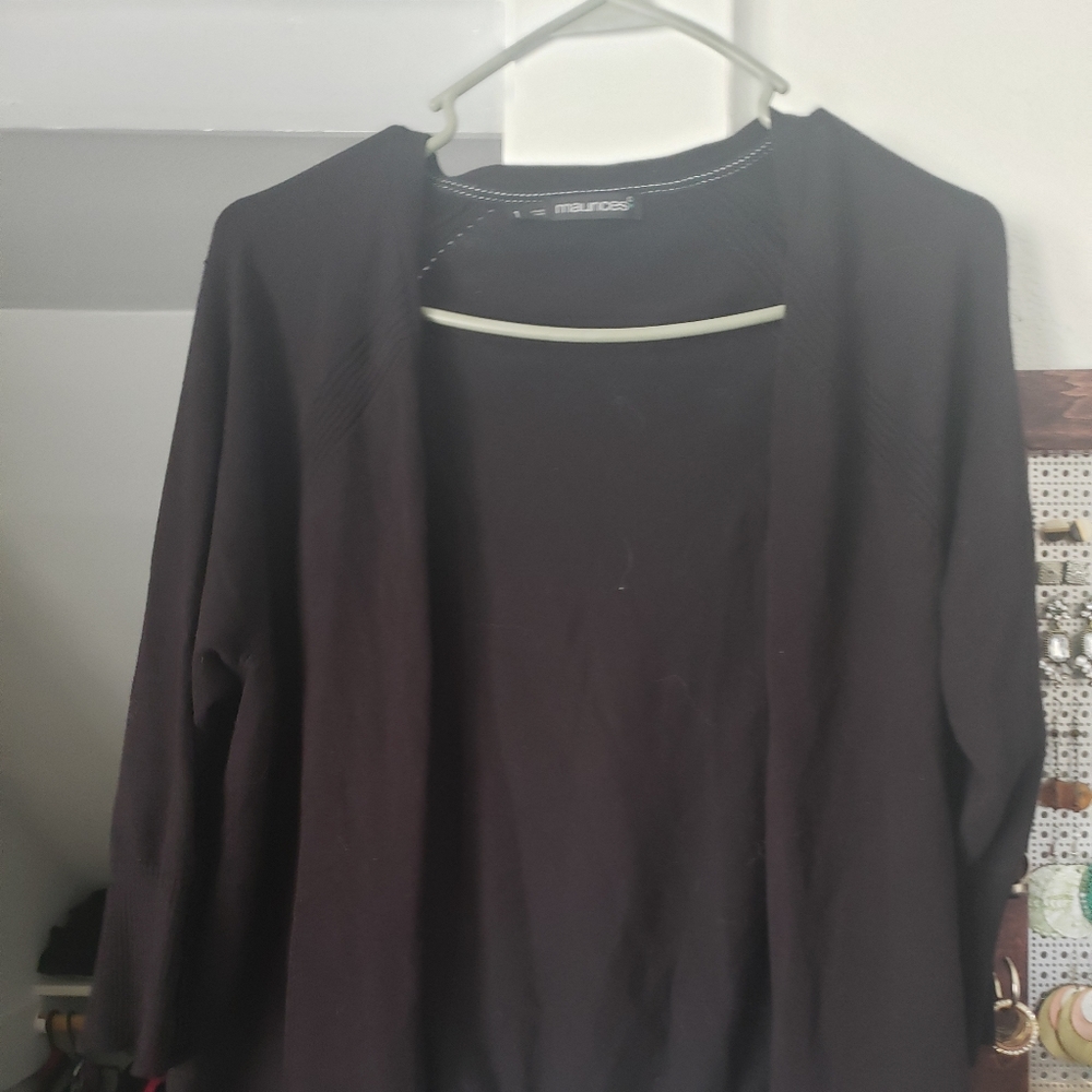 Cropped Black Cardigan